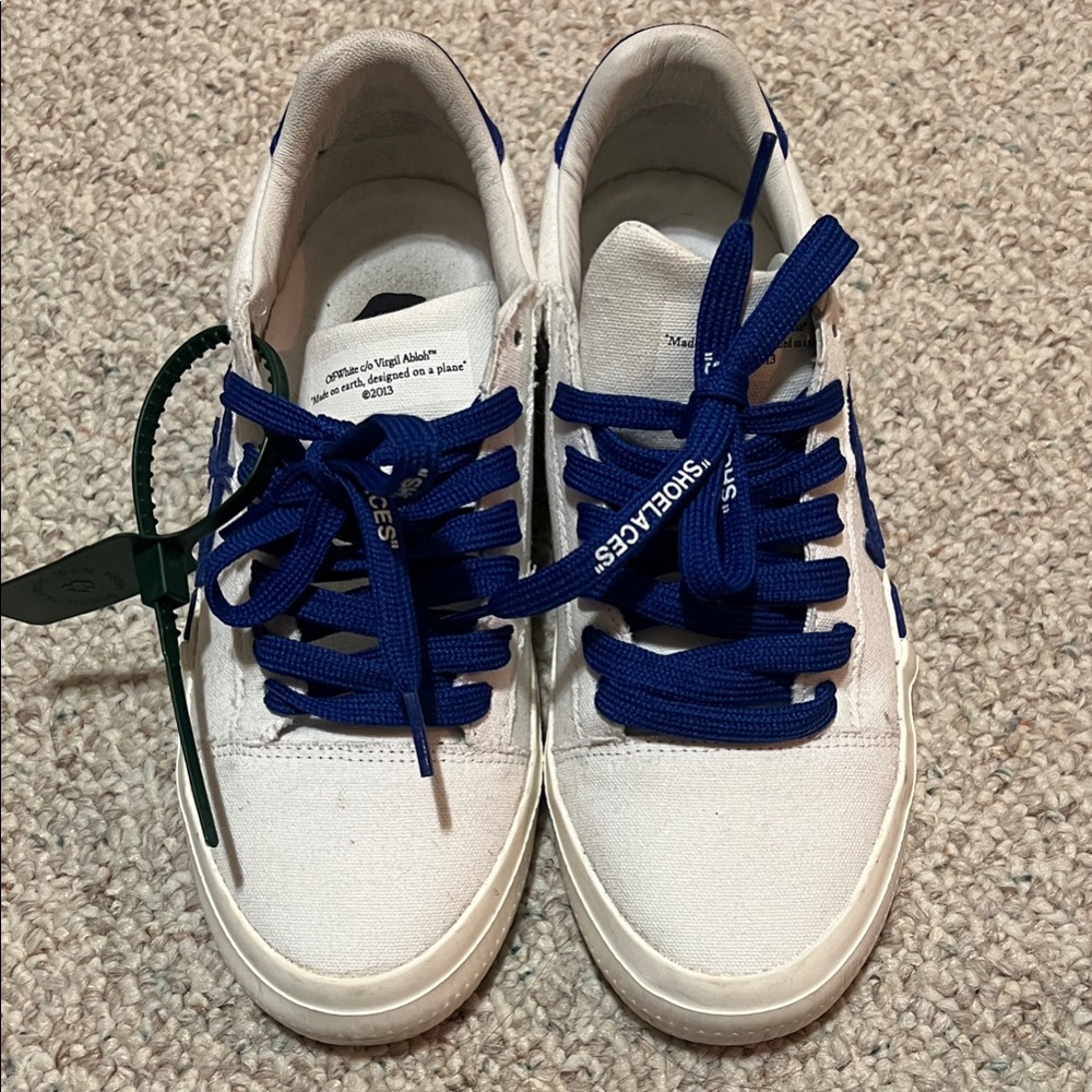 Off-White White Low Vulcanized Canvas Sneakers Like New